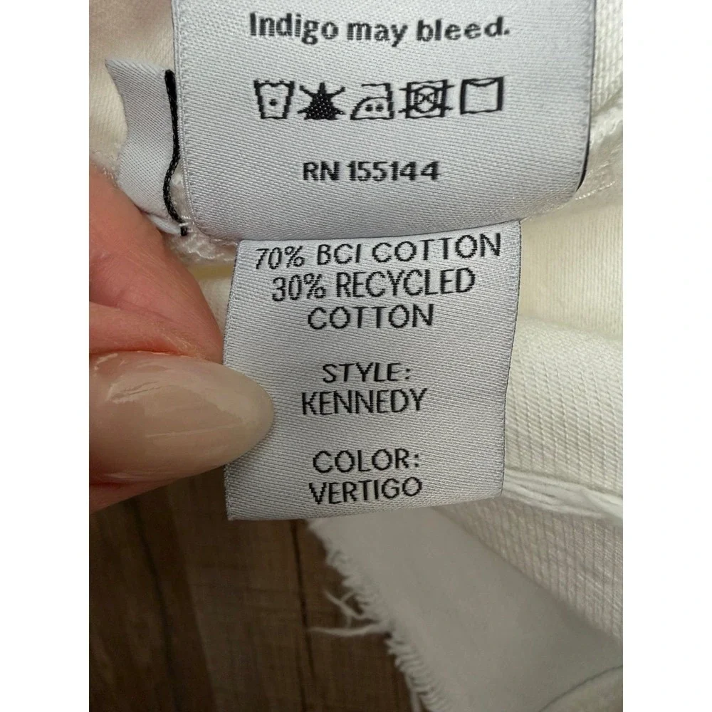 Boyish Kennedy Denim‎ Dress Women M Off White Button Front Frayed Hem - Picture 8 of 11